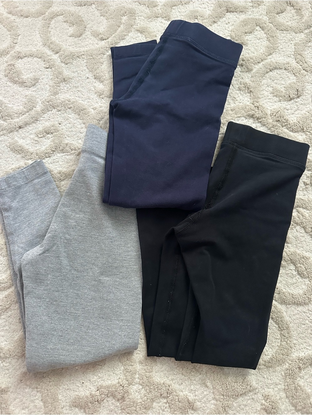 Primary Girls Leggings Set - Black, Navy, Gray, size 5